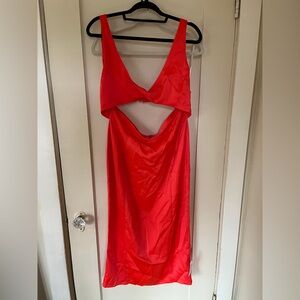 ASOS twist front keyhole dress